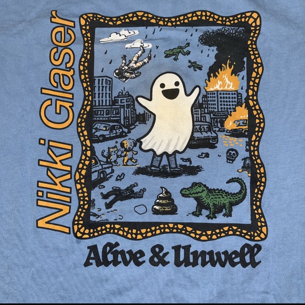 TOUR NIKKI GLASER Comedian & Actress Soft Graphics  ‘Alive & Unwell’ Tour Shirt